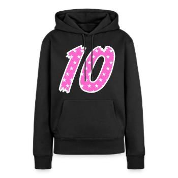 Zehn - Frauen Premium Bio Hoodie - Schwarz - Vorne - Julia (174cm)