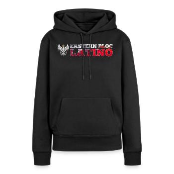 Bloc de l’Est Latino Pole Pologne Aigle Blanc Cadeau - Sweat à capuche Premium bio Femme - noir - Devant - Julia (174cm)