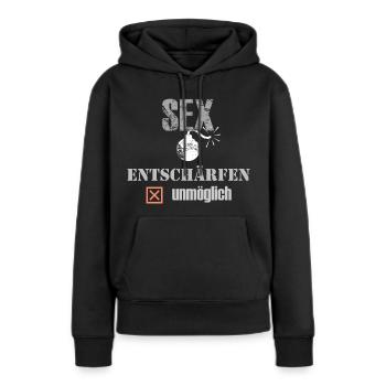 Sexbombe - Entschärfen unmöglich - Frauen Premium Bio Hoodie - Schwarz - Vorne - Julia (174cm)