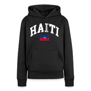 Haiti Flagge - Frauen Premium Bio Hoodie - Schwarz - Vorne - Julia (174cm)