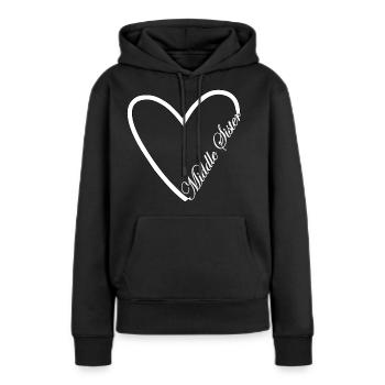Middle Sister Mittlere Schwester - Frauen Premium Bio Hoodie - Schwarz - Vorne - Julia (174cm)