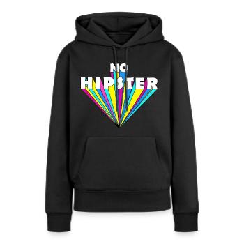 Typographie de hipster. - Sweat à capuche Premium bio Femme - noir - Devant - Julia (174cm)