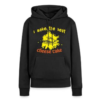 gâteau au fromage - Sweat à capuche Premium bio Femme - noir - Devant - Julia (174cm)