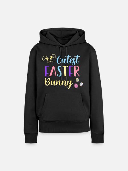 Süßer Osterhase - Frauen Premium Bio Hoodie - Schwarz