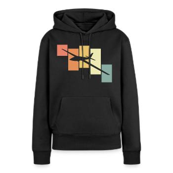 Modellflug - Frauen Premium Bio Hoodie - Schwarz - Vorne - Julia (174cm)