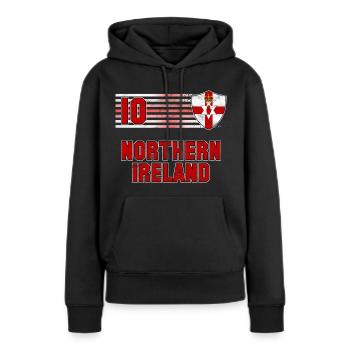 Nordirland Fußball Mannschaft - Frauen Premium Bio Hoodie - Schwarz - Vorne - Julia (174cm)