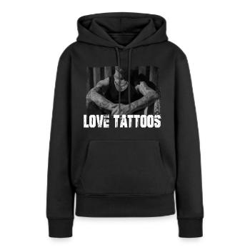Love Tattoos Inked Tattoo Body Jewelry - Sweat à capuche Premium bio Femme - noir - Devant - Julia (174cm)