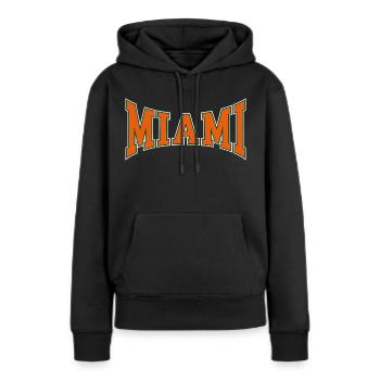 Miami - Sweat à capuche Premium bio Femme - noir - Devant - Julia (174cm)