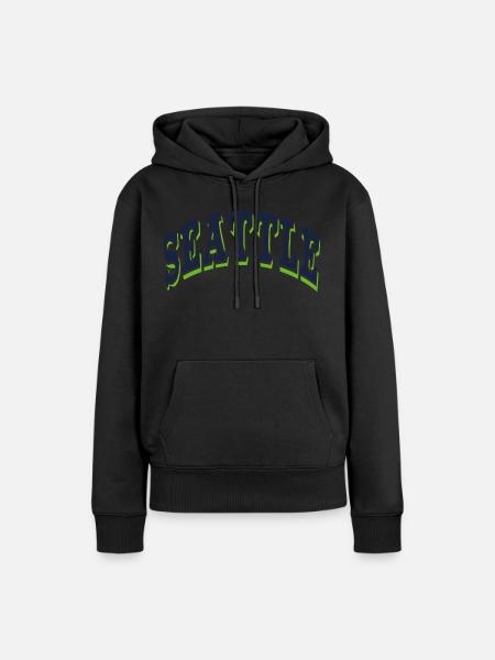 Seattle - Frauen Premium Bio Hoodie - Schwarz
