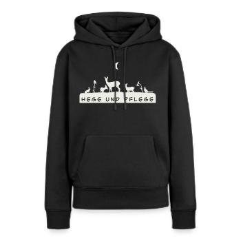 Jagd Shirt Niederwild Reh Fasan Hase Singvogel - Frauen Premium Bio Hoodie - Schwarz - Vorne - Julia (174cm)