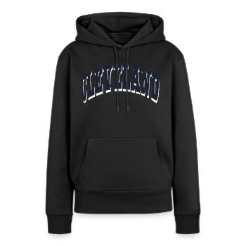 Cleveland - Sweat à capuche Premium bio Femme - noir - Devant - Julia (174cm)