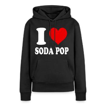 Ich liebe Soda Pop Herz Lustig Witzig - Frauen Premium Bio Hoodie - Schwarz - Vorne - Julia (174cm)