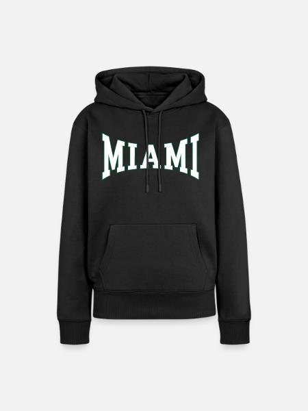 Miami - Frauen Premium Bio Hoodie - Schwarz