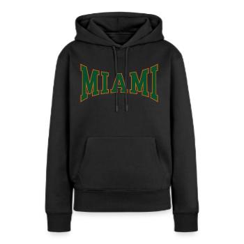 Miami - Sweat à capuche Premium bio Femme - noir - Devant - Julia (174cm)