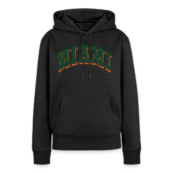 Miami - Sweat à capuche Premium bio Femme - noir - Devant - Julia (174cm)