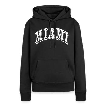 Miami - Sweat à capuche Premium bio Femme - noir - Devant - Julia (174cm)