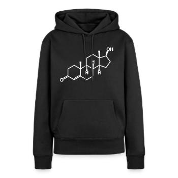 Molécule de testostérone - Sweat à capuche Premium bio Femme - noir - Devant - Julia (174cm)