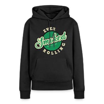 fumé 420 - Sweat à capuche Premium bio Femme - noir - Devant - Julia (174cm)