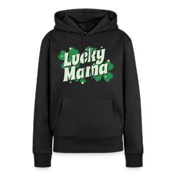 Cadeau de la Saint-Patrick Shamrock Femmes irlandaises - Sweat à capuche Premium bio Femme - noir - Devant - Julia (174cm)