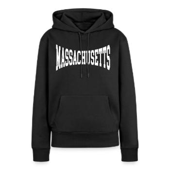 Massachusetts - Frauen Premium Bio Hoodie - Schwarz - Vorne - Julia (174cm)
