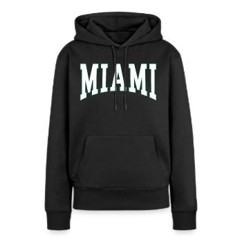 Miami - Sweat à capuche Premium bio Femme - noir - Devant - Julia (174cm)