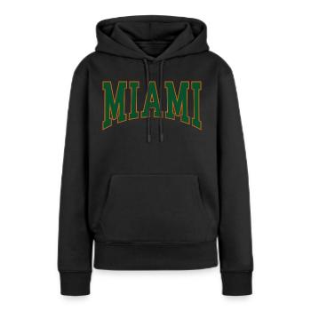 Miami - Sweat à capuche Premium bio Femme - noir - Devant - Julia (174cm)
