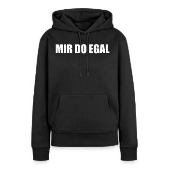 Je m’en fiche - Sweat à capuche Premium bio Femme - noir - Devant - Julia (174cm)