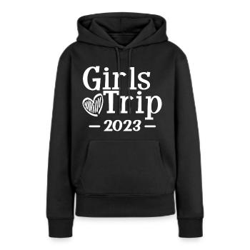 Voyage des filles 2023 Mignonnes Filles Voyage Week-end Vacances - Sweat à capuche Premium bio Femme - noir - Devant - Julia (174cm)