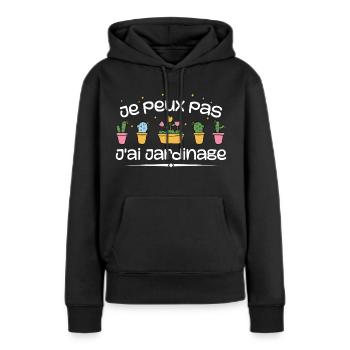Ich kann keine Gartenarbeit haben - Frauen Premium Bio Hoodie - Schwarz - Vorne - Julia (174cm)