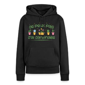 Ich kann keine Gartenarbeit haben - Frauen Premium Bio Hoodie - Schwarz - Vorne - Julia (174cm)