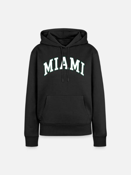 Miami - Frauen Premium Bio Hoodie - Schwarz