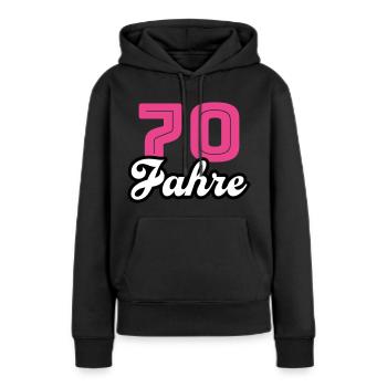 70 Jahre Jubiläum Geburtstag - Frauen Premium Bio Hoodie - Schwarz - Vorne - Julia (174cm)