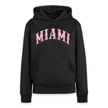Miami - Sweat à capuche Premium bio Femme - noir - Devant - Julia (174cm)