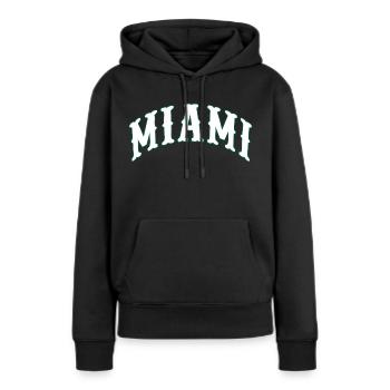 Miami - Sweat à capuche Premium bio Femme - noir - Devant - Julia (174cm)