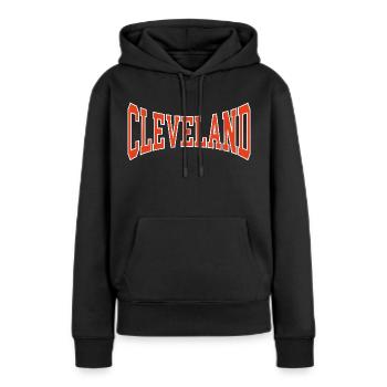 Cleveland - Sweat à capuche Premium bio Femme - noir - Devant - Julia (174cm)