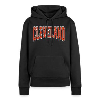 Cleveland - Sweat à capuche Premium bio Femme - noir - Devant - Julia (174cm)