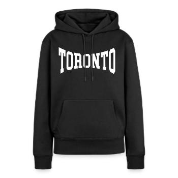 Toronto - Sweat à capuche Premium bio Femme - noir - Devant - Julia (174cm)