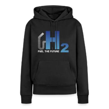 Wasserstoff - Die Zukunft Tanken - Frauen Premium Bio Hoodie - Schwarz - Vorne - Julia (174cm)