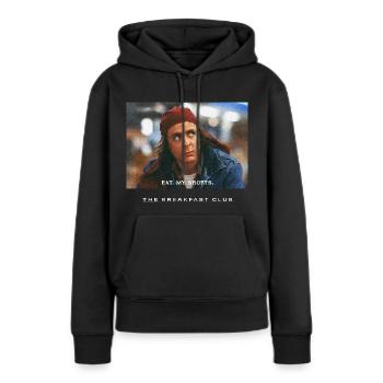 The Breakfast Club Eat My Shorts - Sweat à capuche Premium bio Femme - noir - Devant - Julia (174cm)