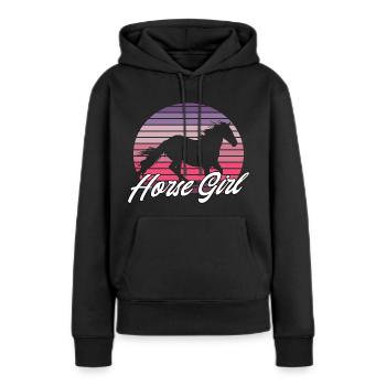 Horse Girl - Frauen Premium Bio Hoodie - Schwarz - Vorne - Julia (174cm)