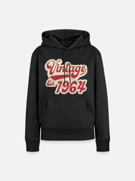 Jahrgang Est 1964 - Frauen Premium Bio Hoodie - Schwarz