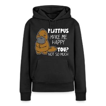 ornithorynque - Sweat à capuche Premium bio Femme - noir - Devant - Julia (174cm)