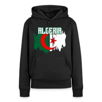 Algerien - Frauen Premium Bio Hoodie - Schwarz - Vorne - Julia (174cm)