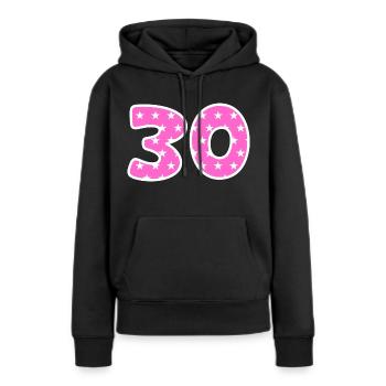 Dreißig - Frauen Premium Bio Hoodie - Schwarz - Vorne - Julia (174cm)