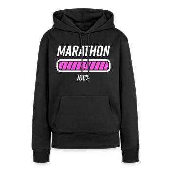 Marathon Marathon Runner Loading Distance Kilometers - Women’s Premium Organic Hoodie - black - Front - Julia (174cm)