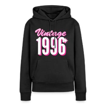 1996 Millésime Année de fabrication Vintage Gift Idea Retro - Sweat à capuche Premium bio Femme - noir - Devant - Julia (174cm)
