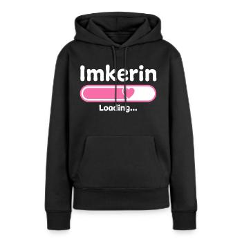 Imkerin Loading Ladebalken - Frauen Premium Bio Hoodie - Schwarz - Vorne - Julia (174cm)
