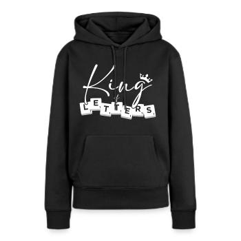 Scrabble King Of Letters - Sweat à capuche Premium bio Femme - noir - Devant - Julia (174cm)