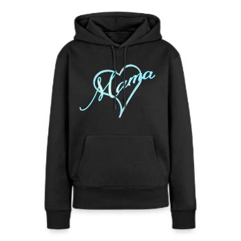 Mama mit Herz Junge blau - Frauen Premium Bio Hoodie - Schwarz - Vorne - Julia (174cm)