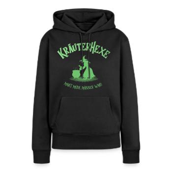 Kräuterhexe - Frauen Premium Bio Hoodie - Schwarz - Vorne - Julia (174cm)